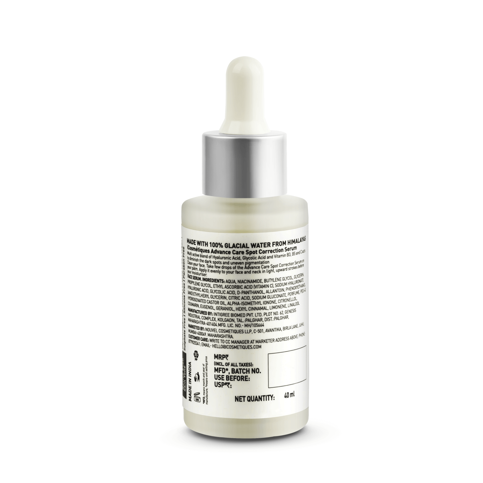 Spot Correction Serum back of pack