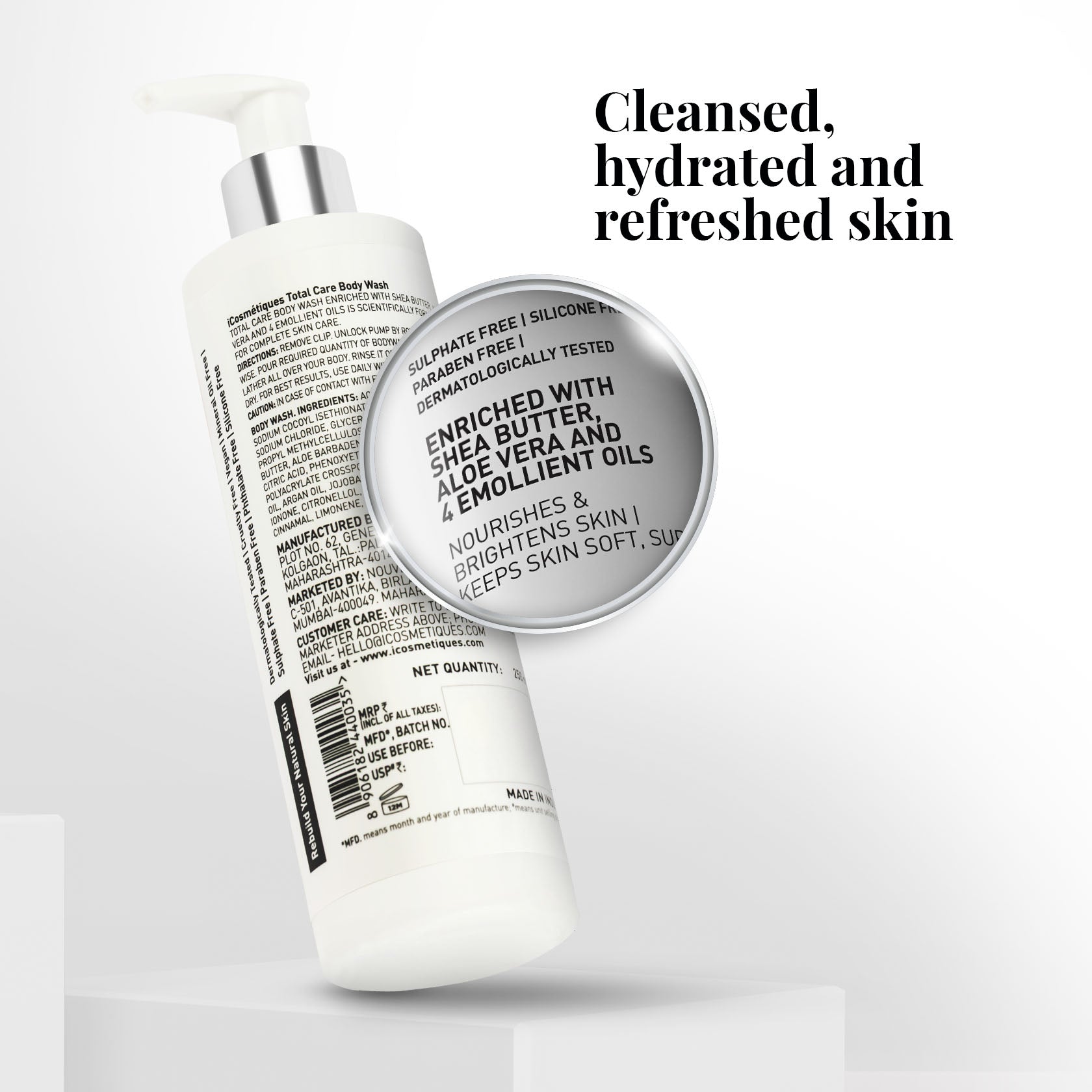 iCosmetiques body wash packaging back