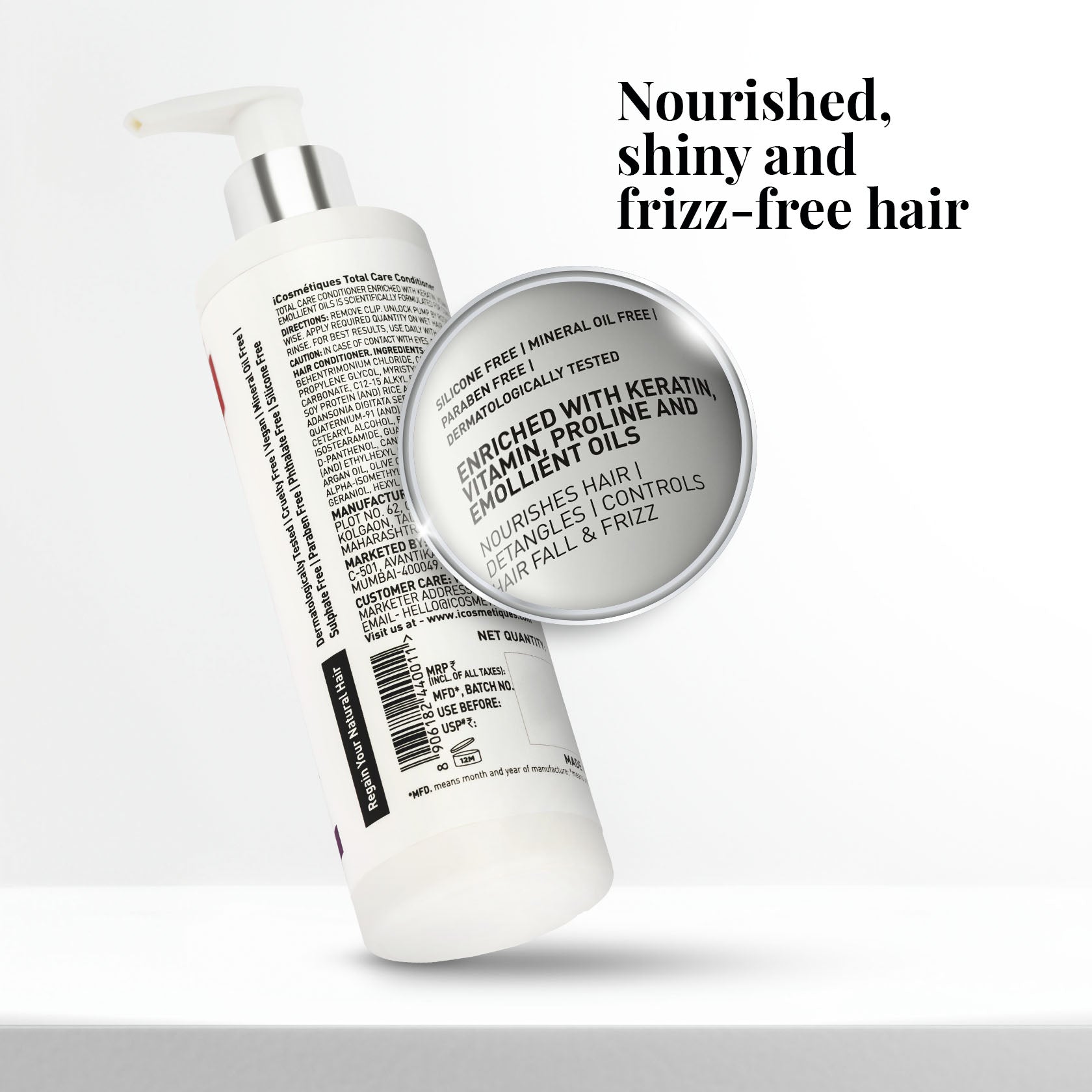 Detailed view of conditioner back label