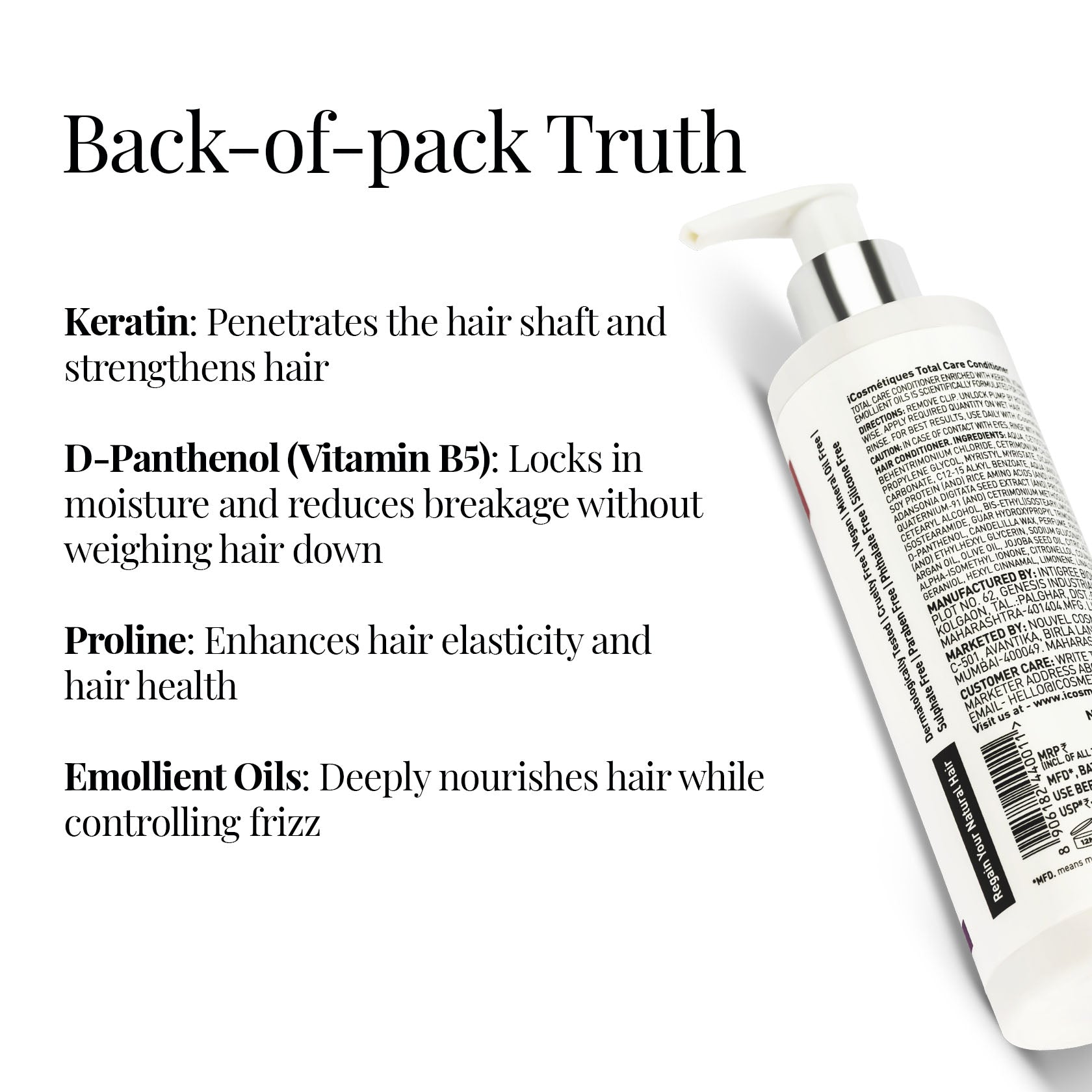 Conditioner back of pack details