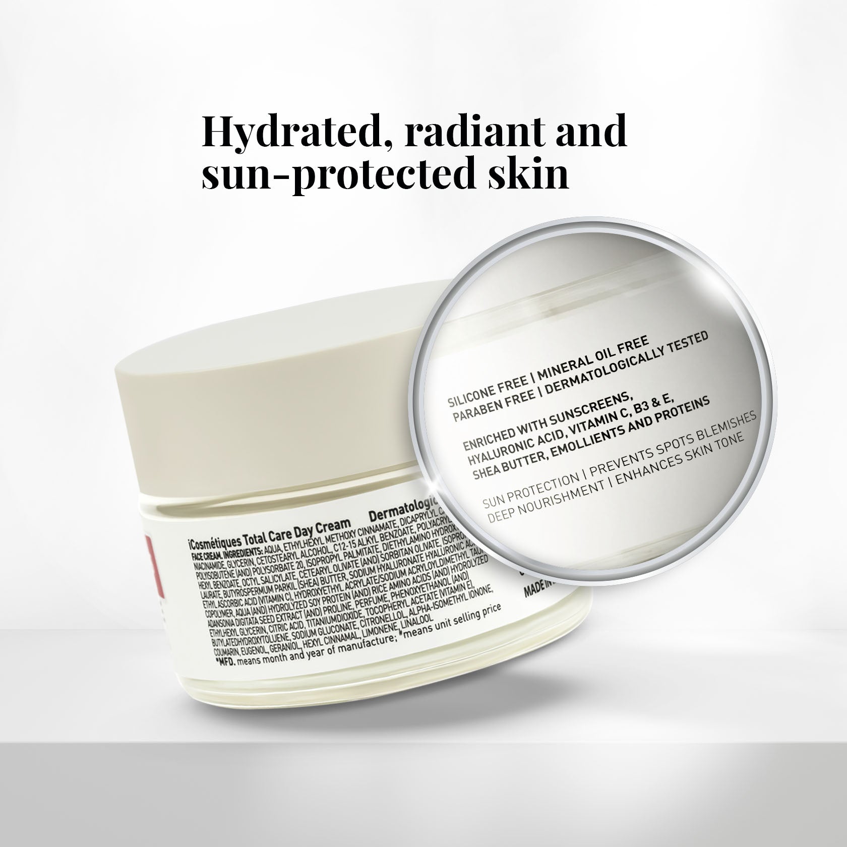 Skincare day cream product label