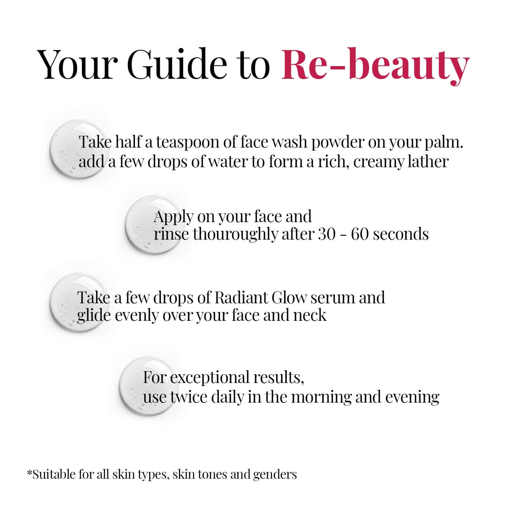 Facewash powder usage steps