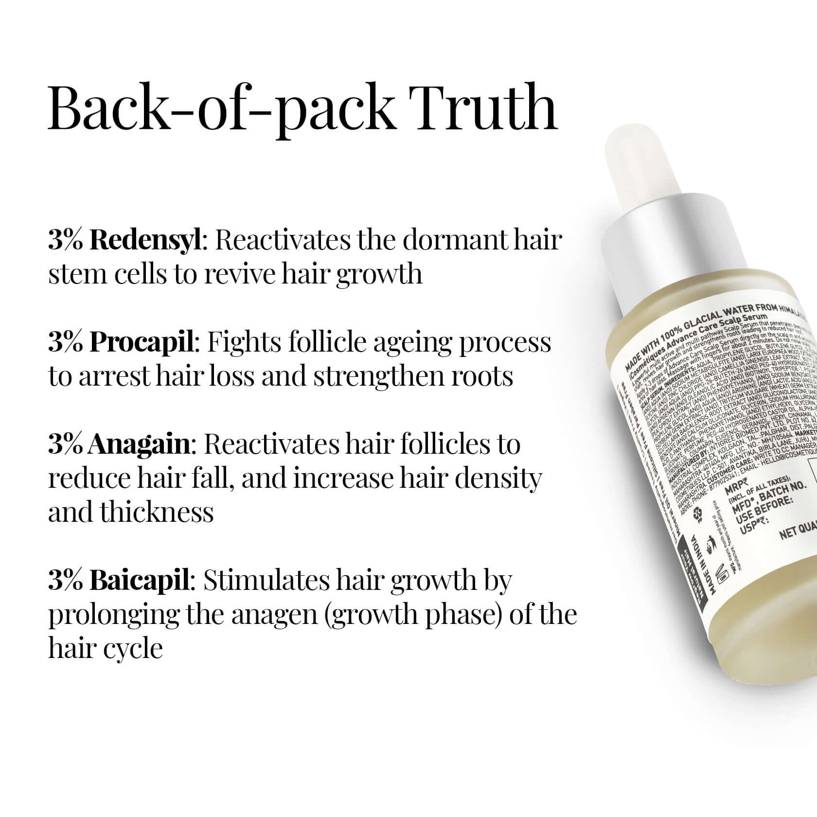 iCosmetiques hair revival scalp serum label