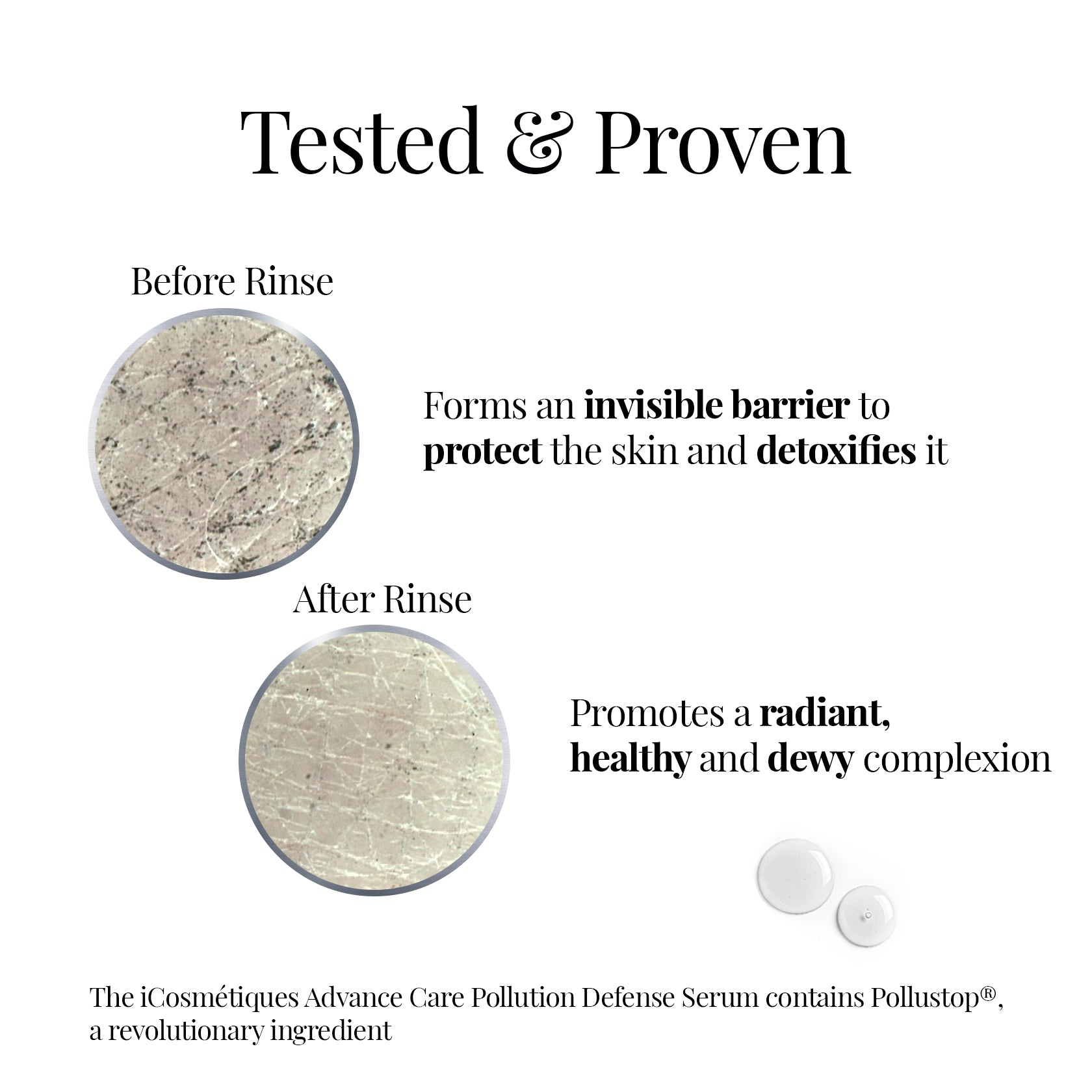 Pollution Defense Serum before and after
