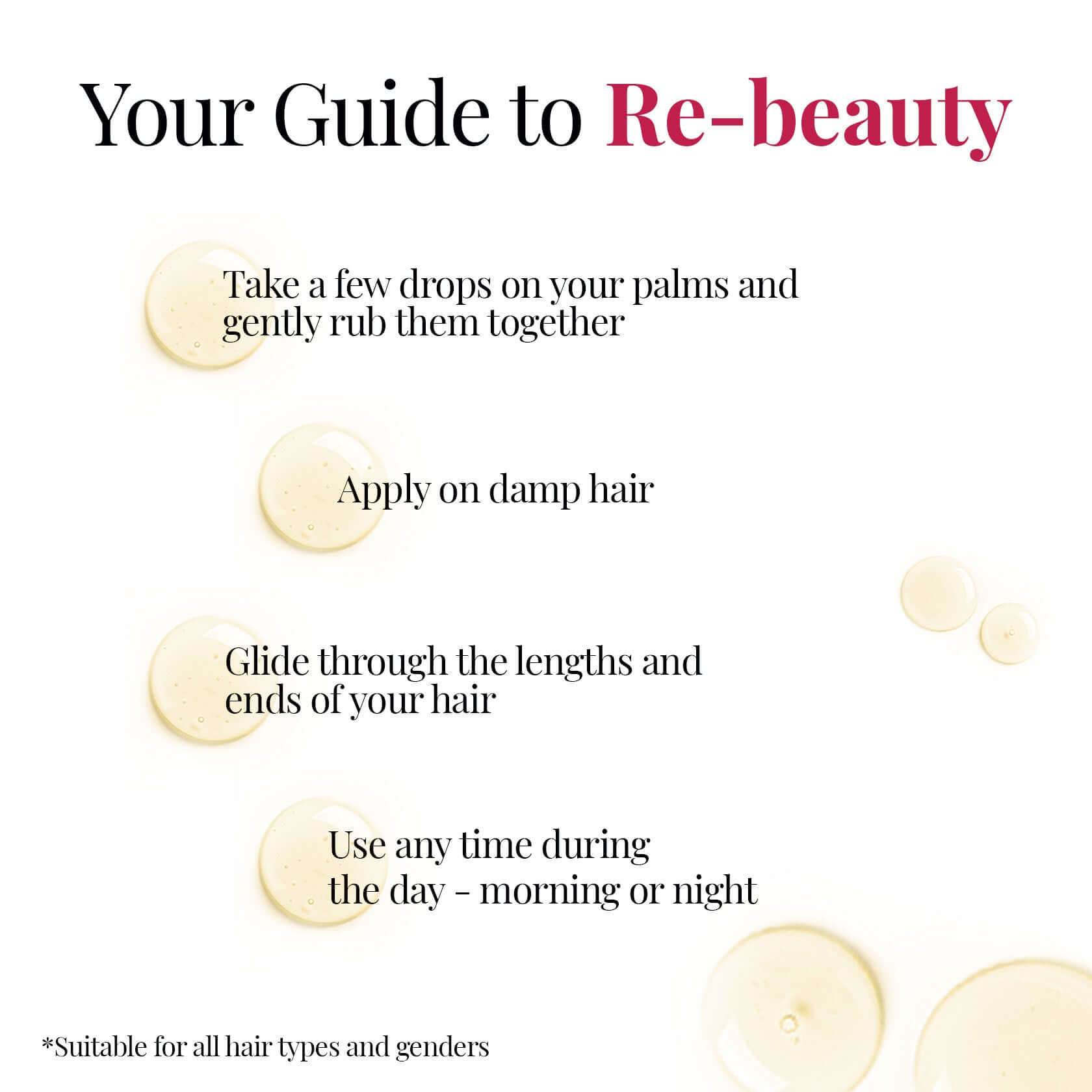 Steps to apply Restore Hair Serum