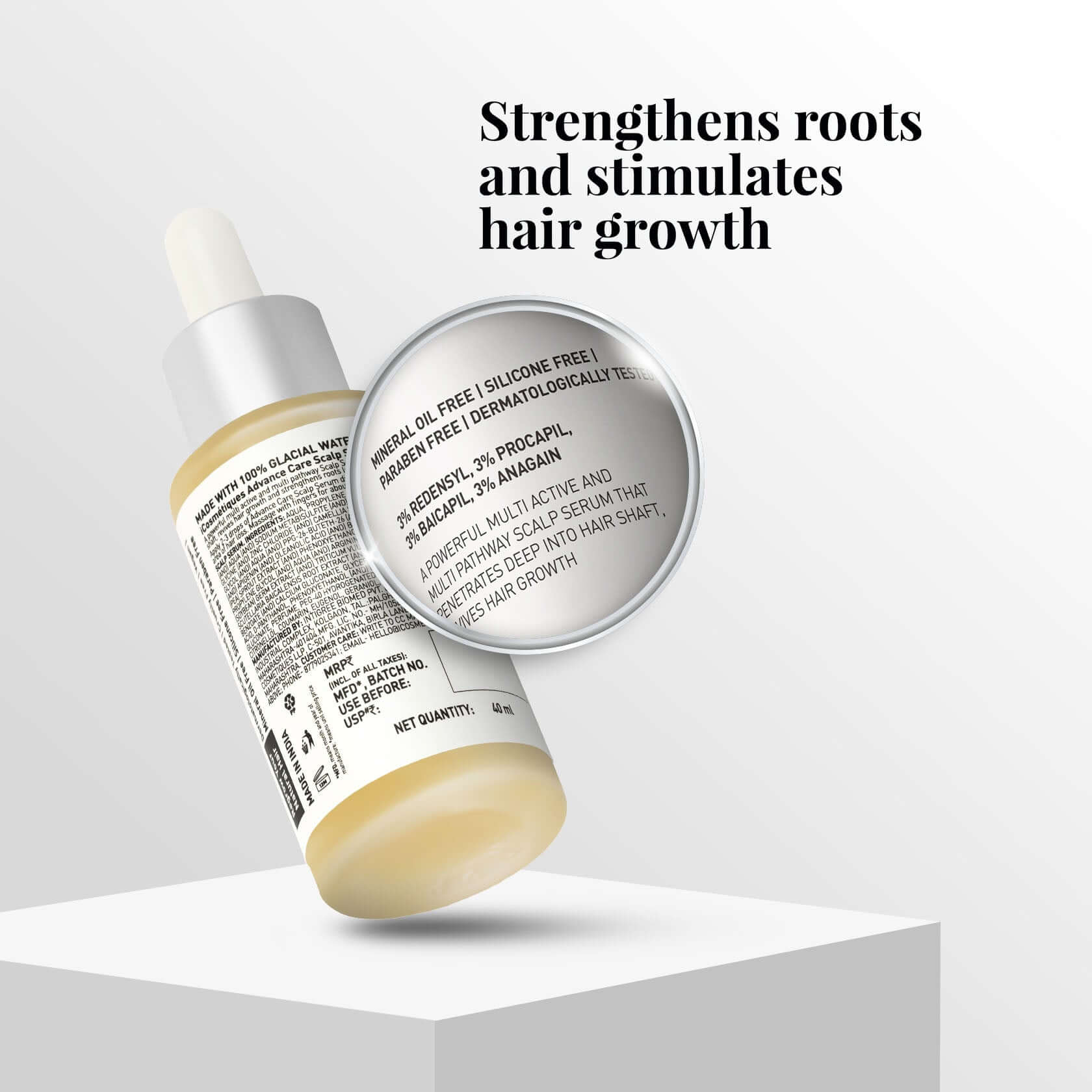 Hair Scalp care serum label details
