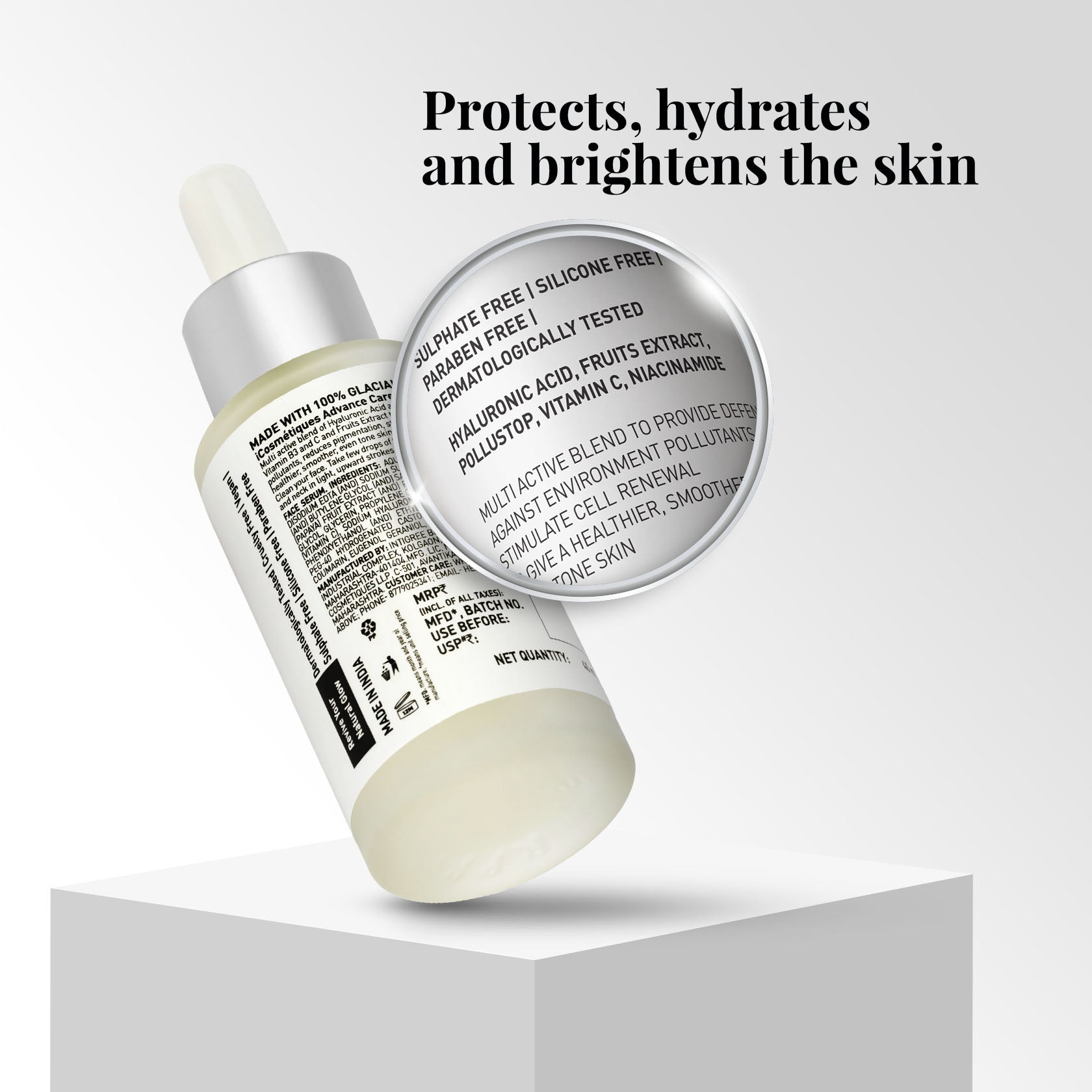 Pollution Defense Serum packaging details and benefits