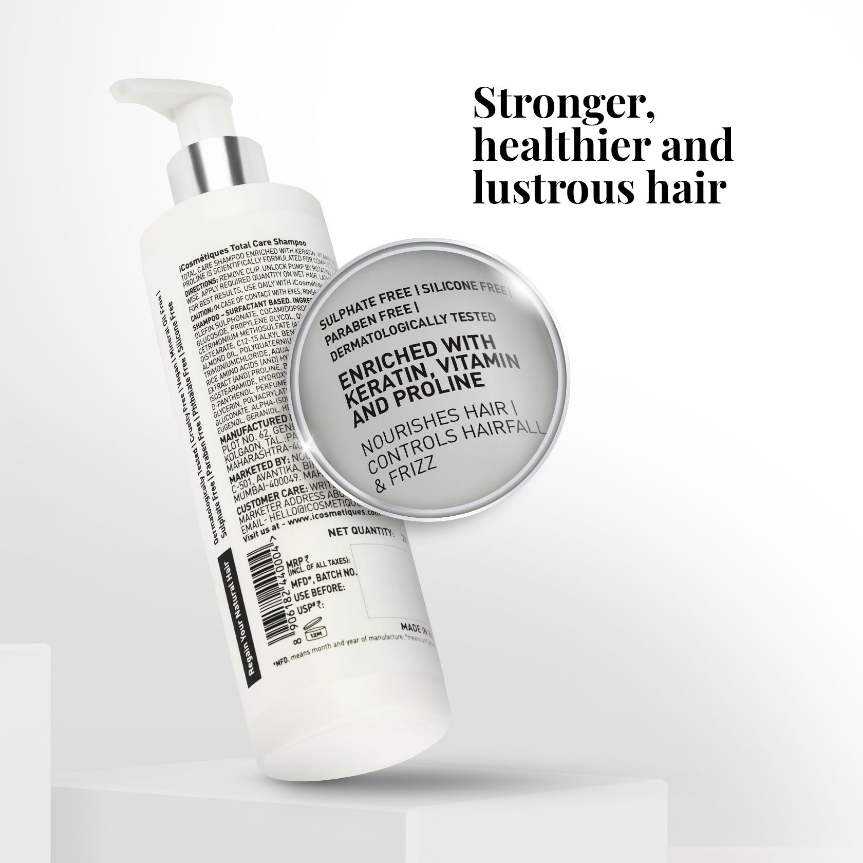 iCosmetiques shampoo packaging details