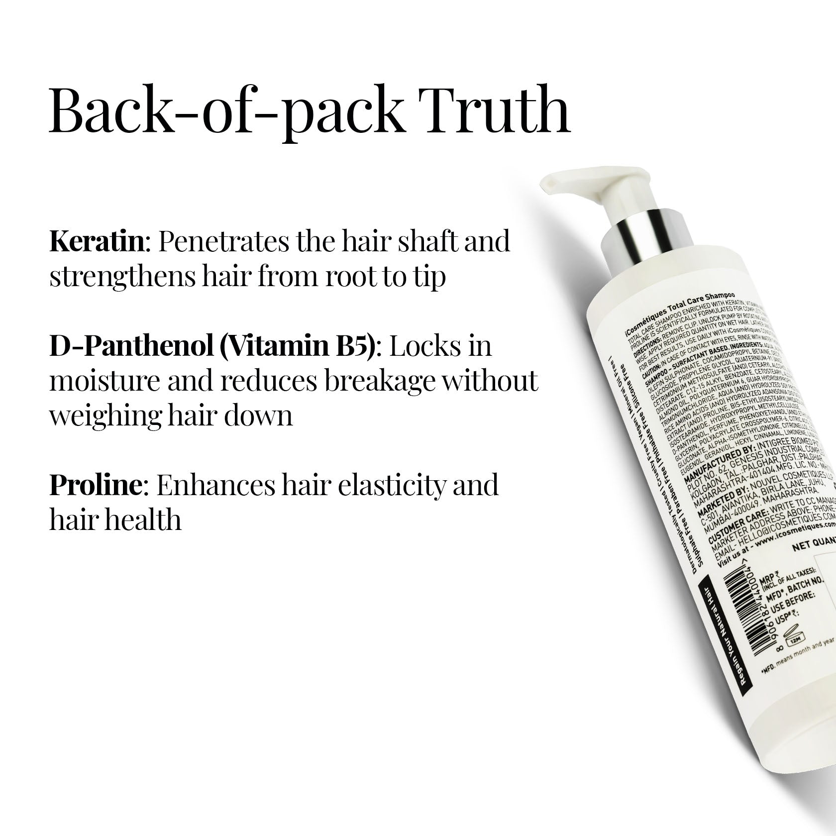iCosmetiques shampoo packaging facts