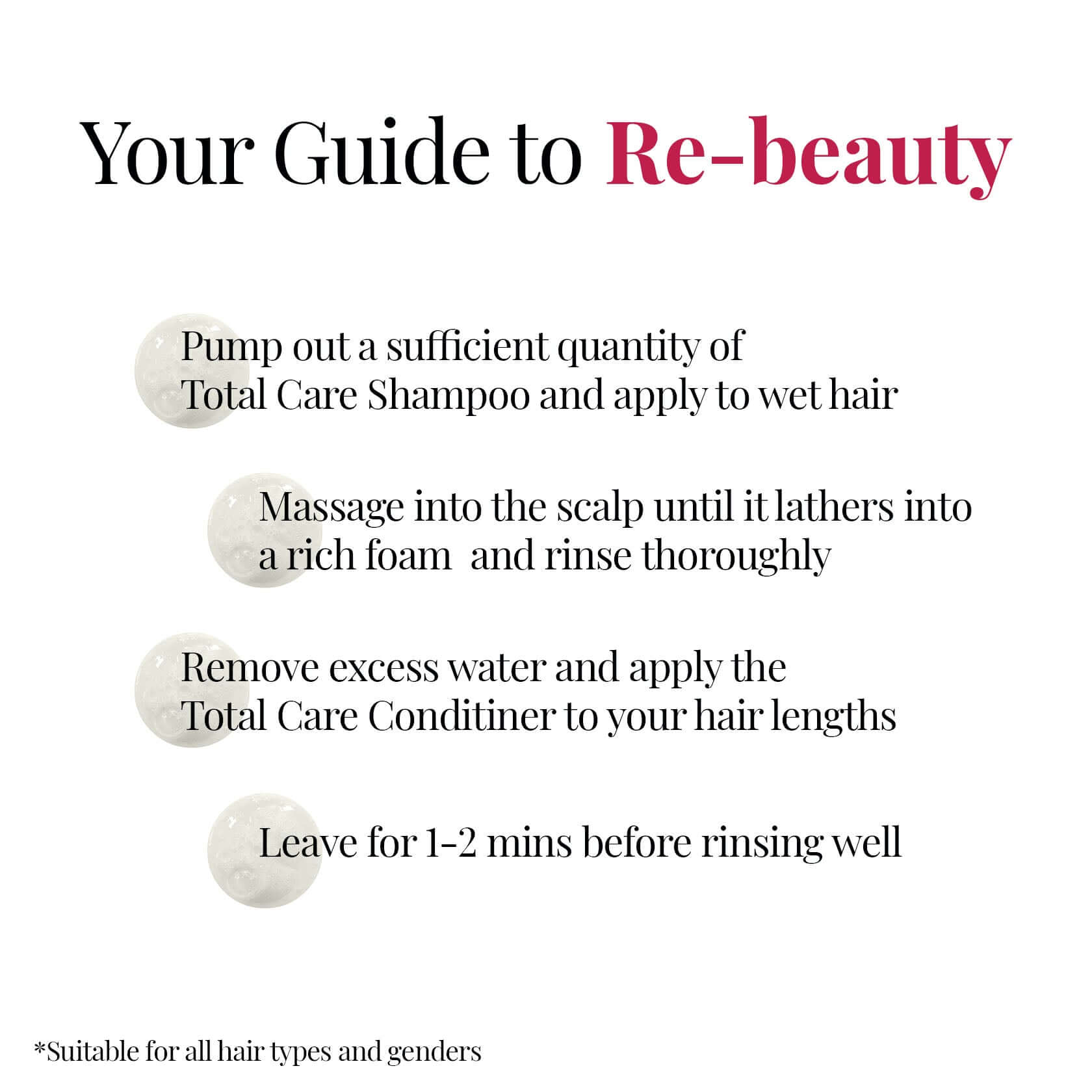 Shampoo and conditioner usage guide